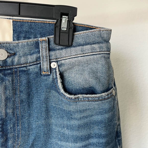 CQY x ANTHROPOLOGIE | Bliss High-Rise Bootcut Flare Raw Hem Jeans | Size 25 - Picture 4 of 10